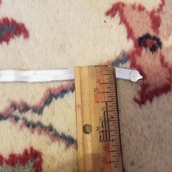 Sterling Silver Statement Piece Sleek 925 necklace 1cm wide VTG Italy NICE 38gr! - Picture 13 of 14